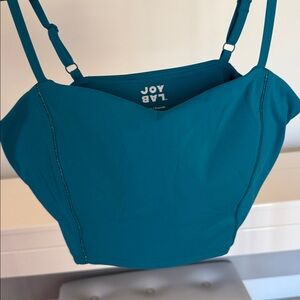 JoyLab Teal Longline Moisture wicking Adj. Straps Size Large